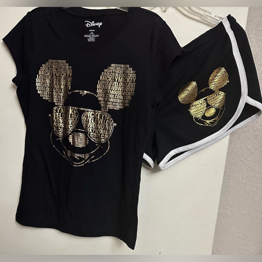 Disney Black and Gold Foil print Pajama Set